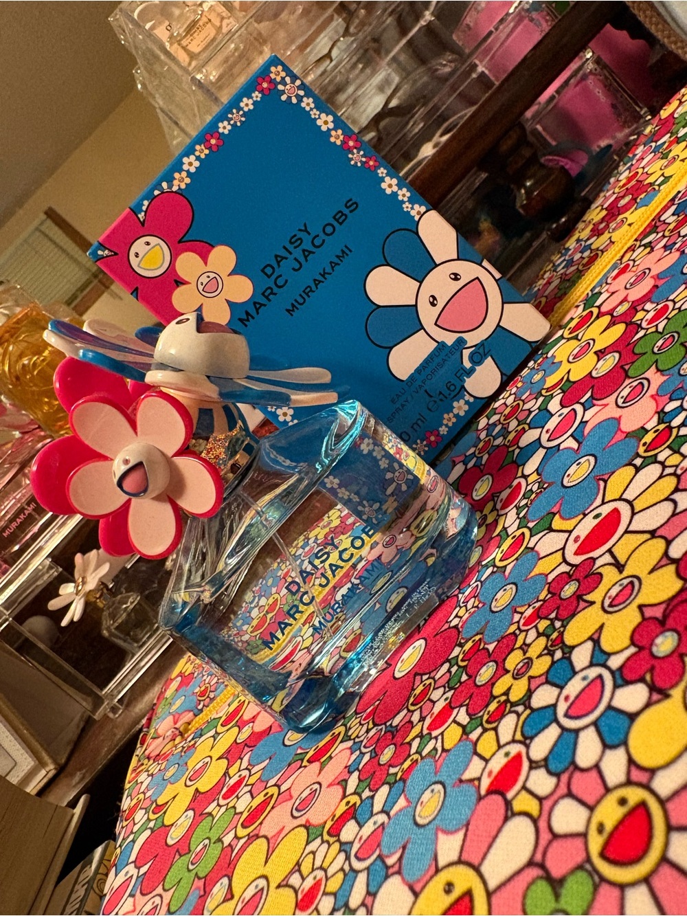 Marc Jacobs Daisy Murakami Blue Floral Perfume Bottle -open box